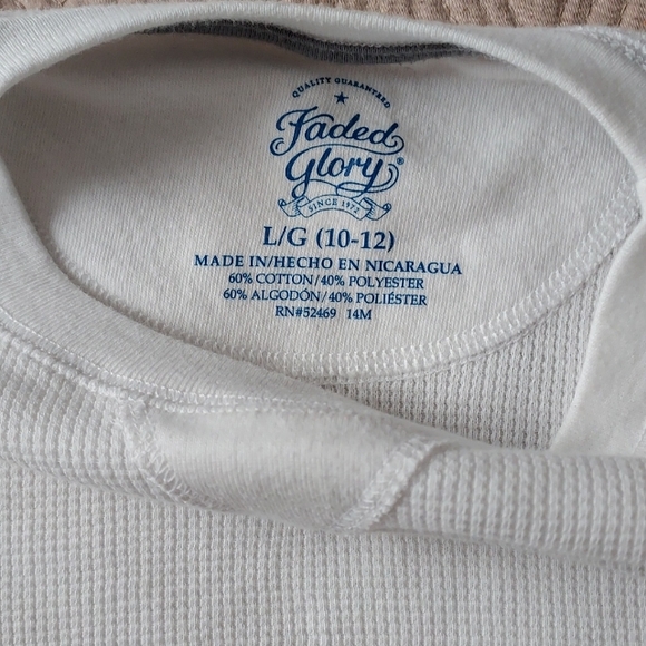 BOYS WHITE FADED GLORY UNDERWEAR SHIRT - Picture 6 of 7